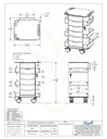 Polyethylene Core 6D Cart with Almond Drawers, 22 7/8" Width X 35 5/8" Height X 19 3/8" Depth