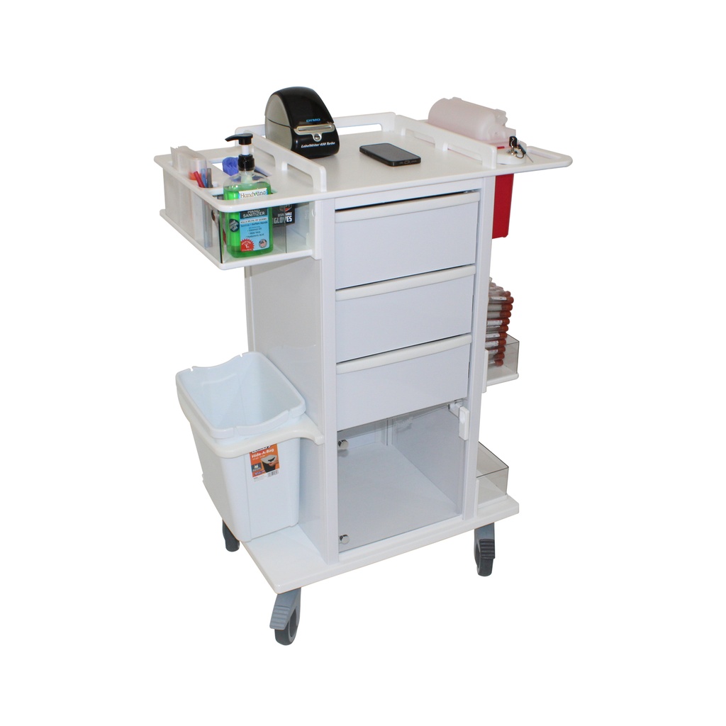 Medical Phlebotomy Pro Cart,  32 3/8" Width X 43 1/8" Height X 20 1/4" Depth