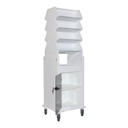 Tall Narrow Suture Medical Cart with Smoked Lockable Door