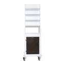 Tall Narrow Suture Medical Cart with Smoked Lockable Door