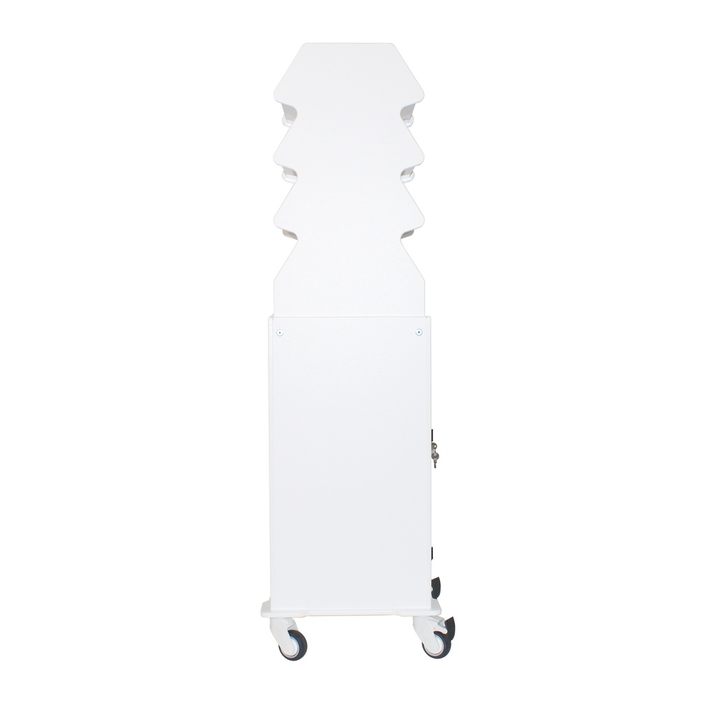 Tall Narrow Suture Medical Cart with Smoked Lockable Door