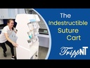 Tall Narrow Suture Medical Cart with Smoked Lockable Door