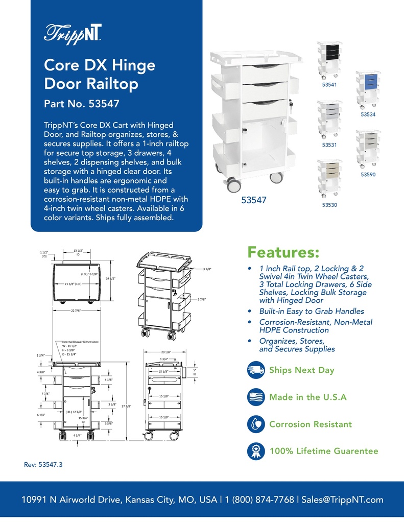 Core DX Hinged Door & Railtop