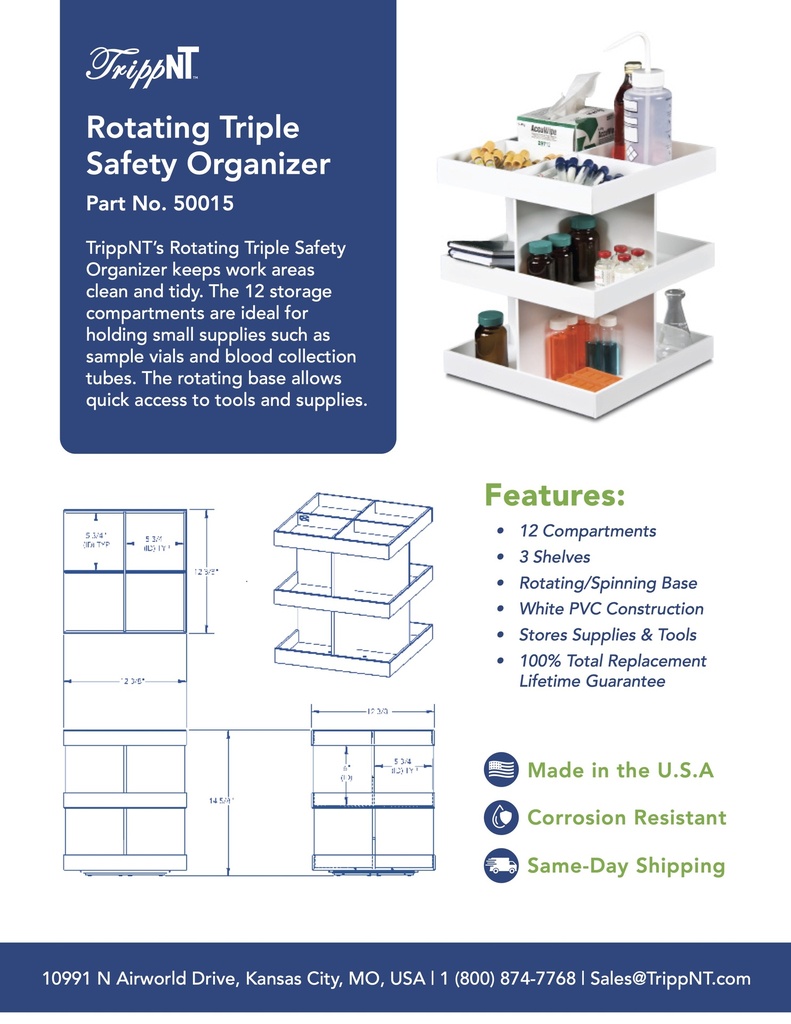 Rotating Triple Shelf Organizer