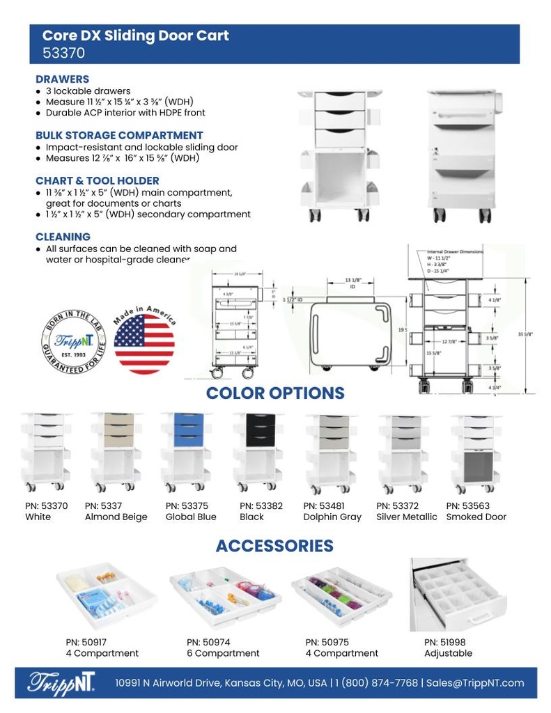 Core DX Cart with Sliding Door