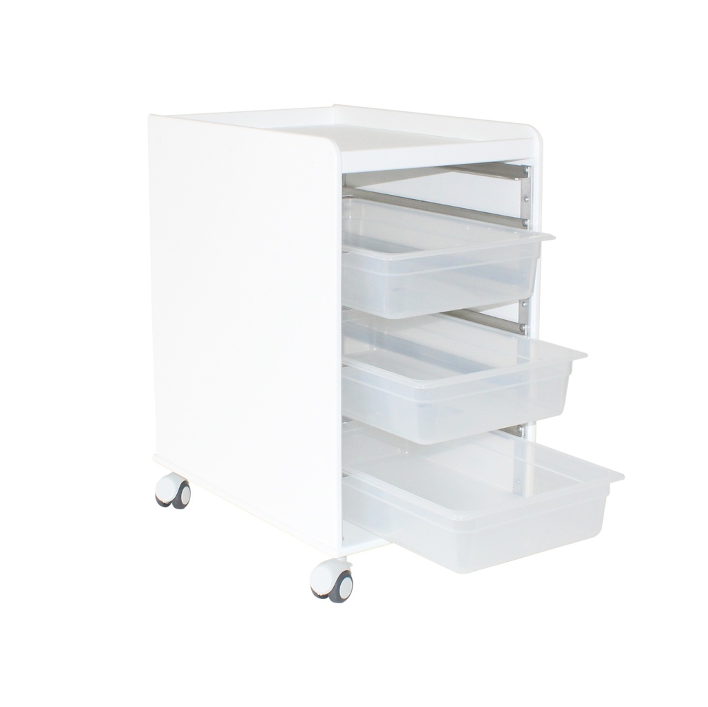 LabFlow Hood Cart with 4" Polypro Trays