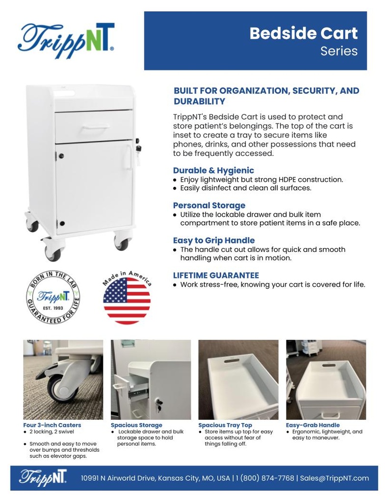 Bedside Cart - Sales Sheet Back