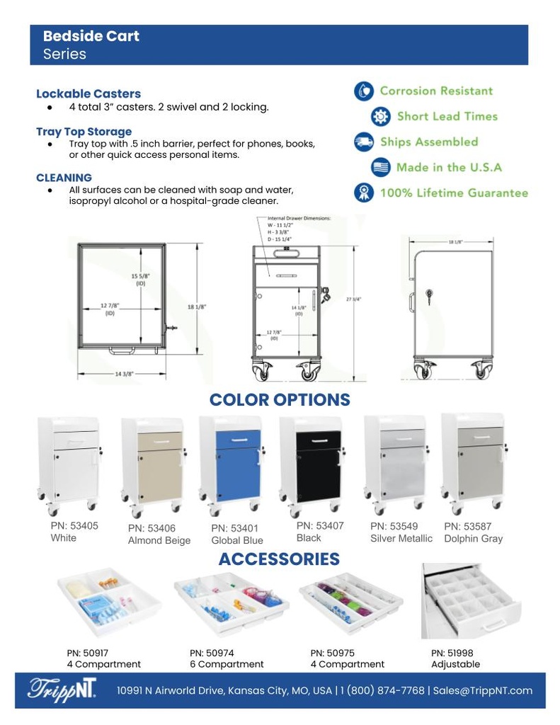 Bedside Cart, Black - Sale Sheet Back