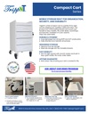 Compact 4 Drawer Locking Cart, Silver Metallic - Sales Sheet Front