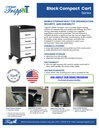 Black Compact Cart, Silver Metallic Drawers - Sales Sheet Front