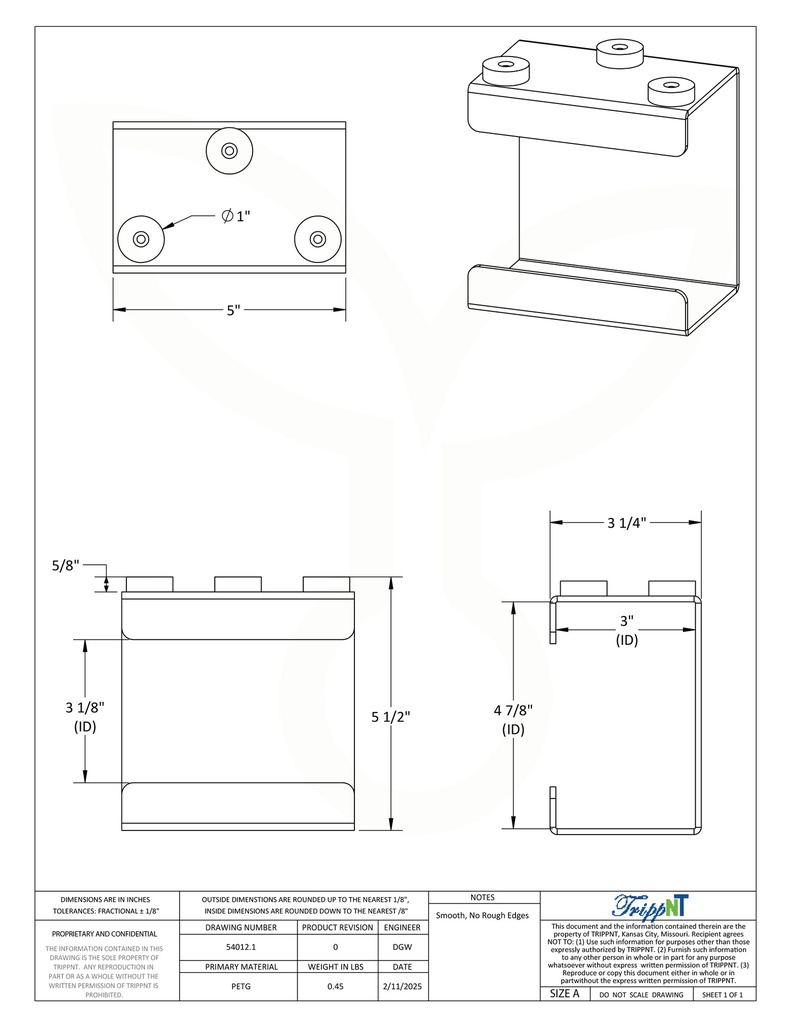 Small Kimwipe Holder, Magnet Undermount