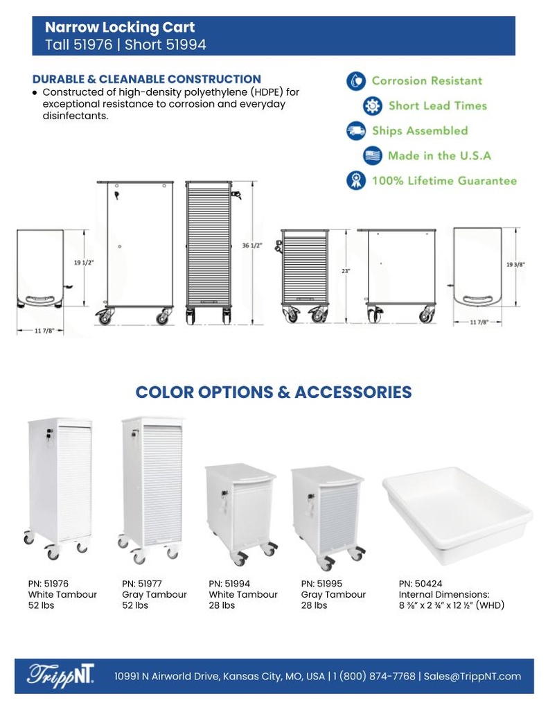 Narrow Locking Cart 6 Shelf