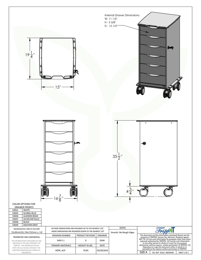 Core SP 6 Drawer with Blue Drawers