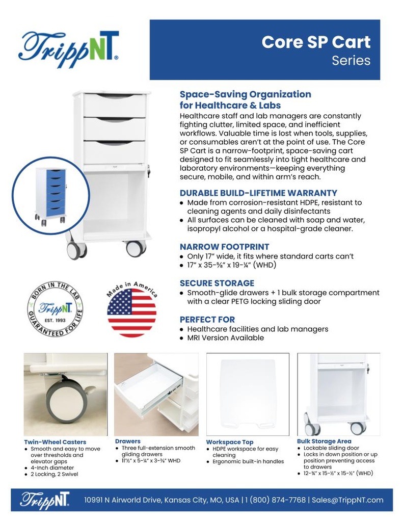 Core SP 6 Drawer Cart