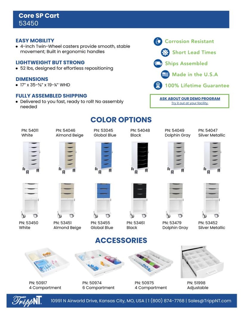 Core SP 6 Drawer Cart