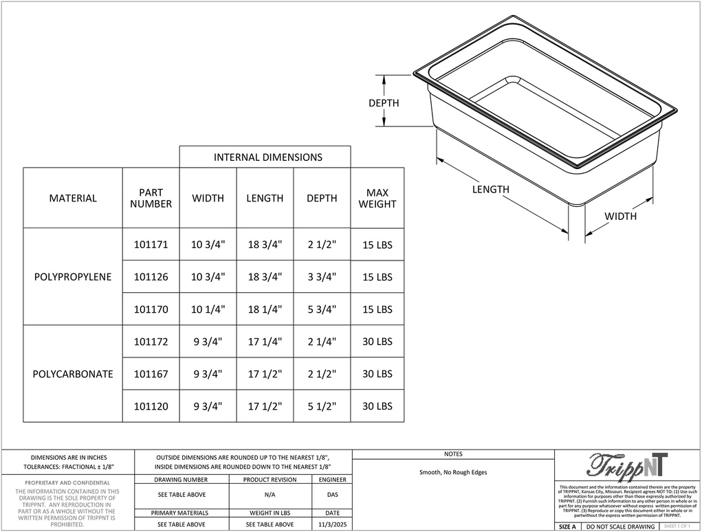 LabFlow Tray Polycarbonate 2.5"