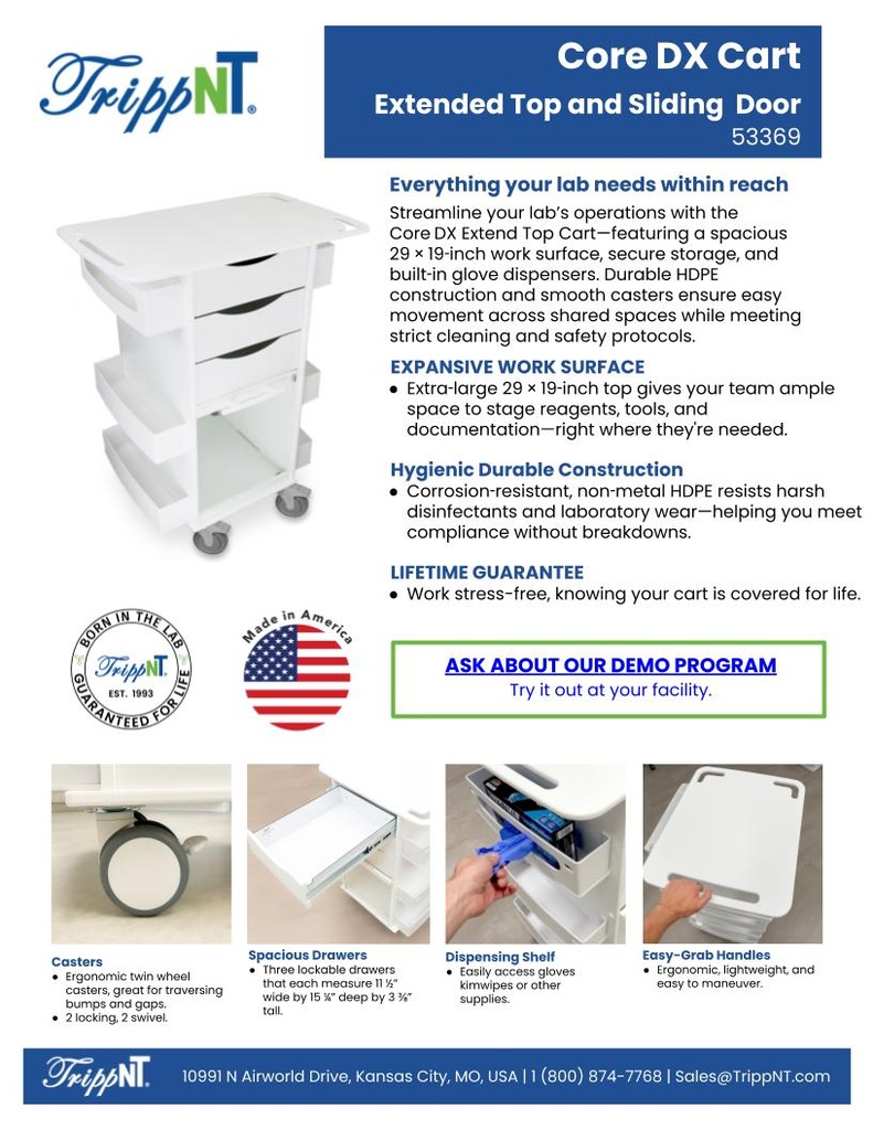 Core DX Extend Top Cart with Sliding Door