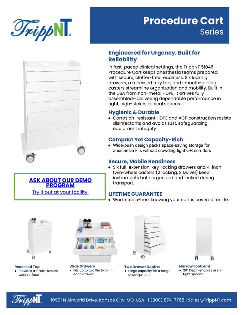 Procedure Cart, Almond Beige
