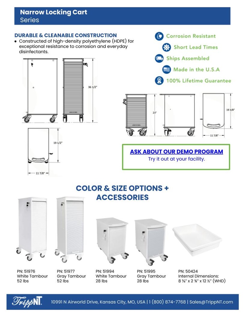 Narrow Locking Cart 6 Shelf