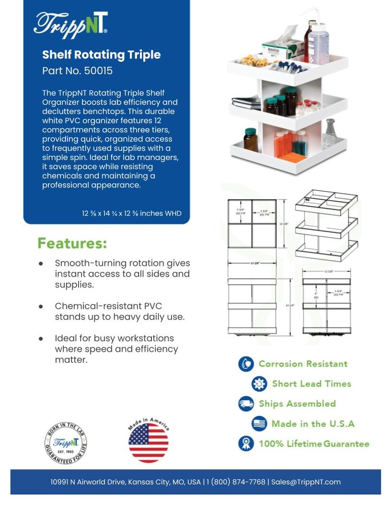Rotating Triple Shelf Organizer