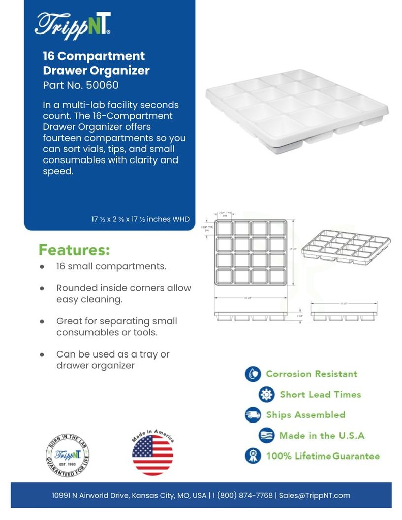 16 Compartment Drawer Organizer