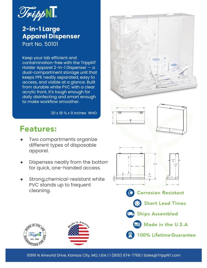 2-in-1 Large Acrylic Apparel Dispenser