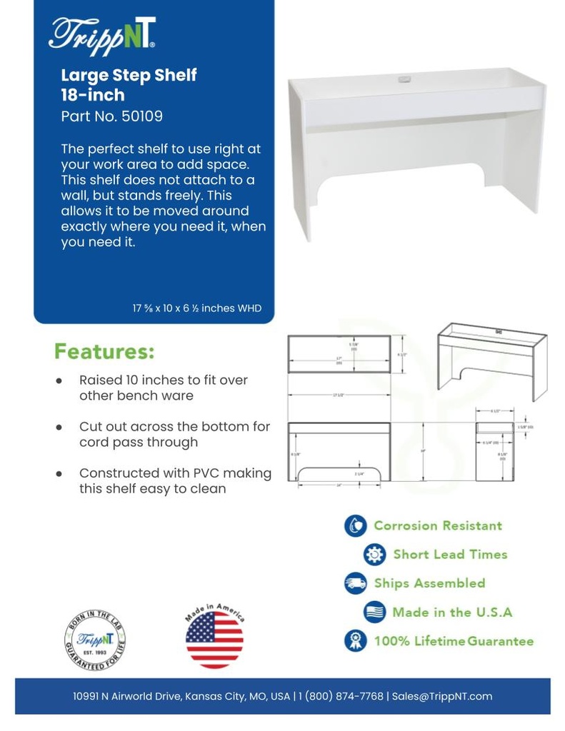 Large Step Shelf 18-Inch