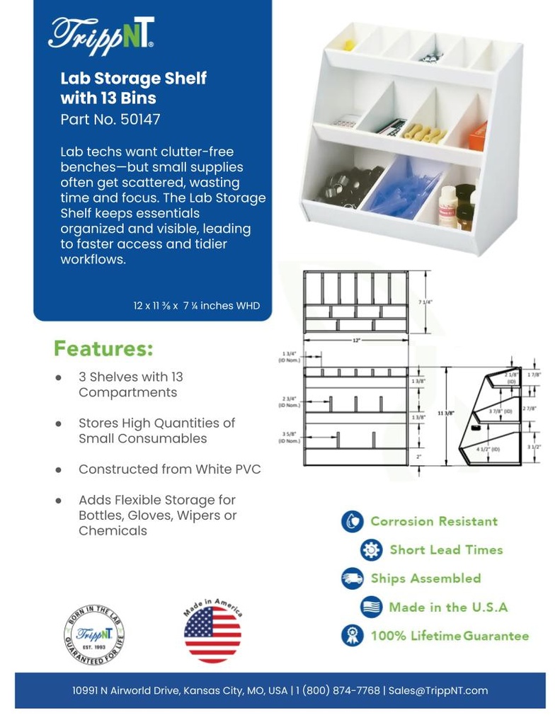 Lab Storage Bin with 3 Shelves
