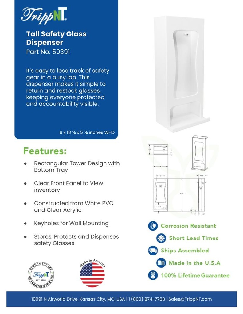 Tall Safety Glass Dispenser