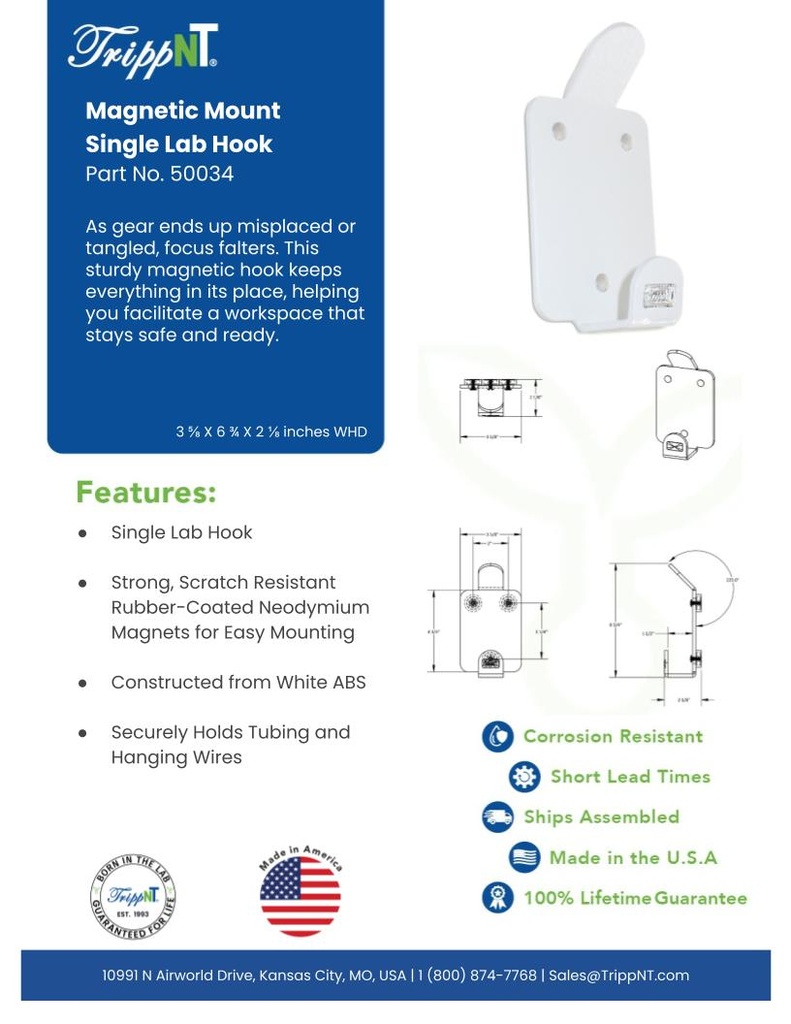 Magnetic Mount Single Lab Hook