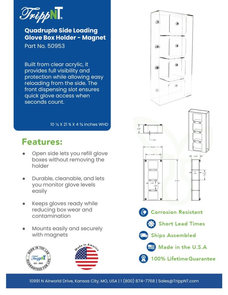 Quadruple Side Loading Glove Box Holder Magnet