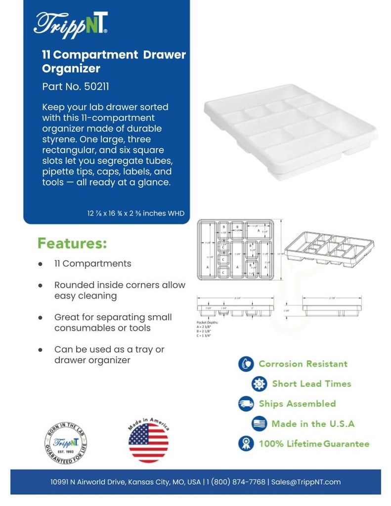 11 Compartment Drawer Organizer