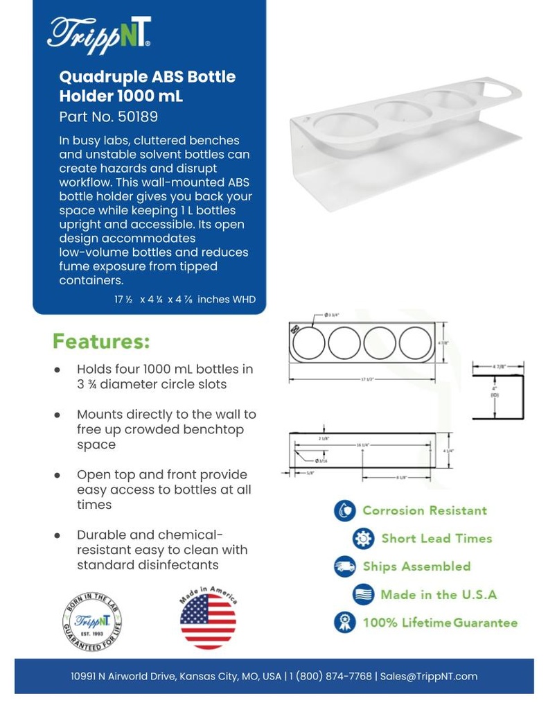 Quadruple ABS Bottle Holder 1000 mL