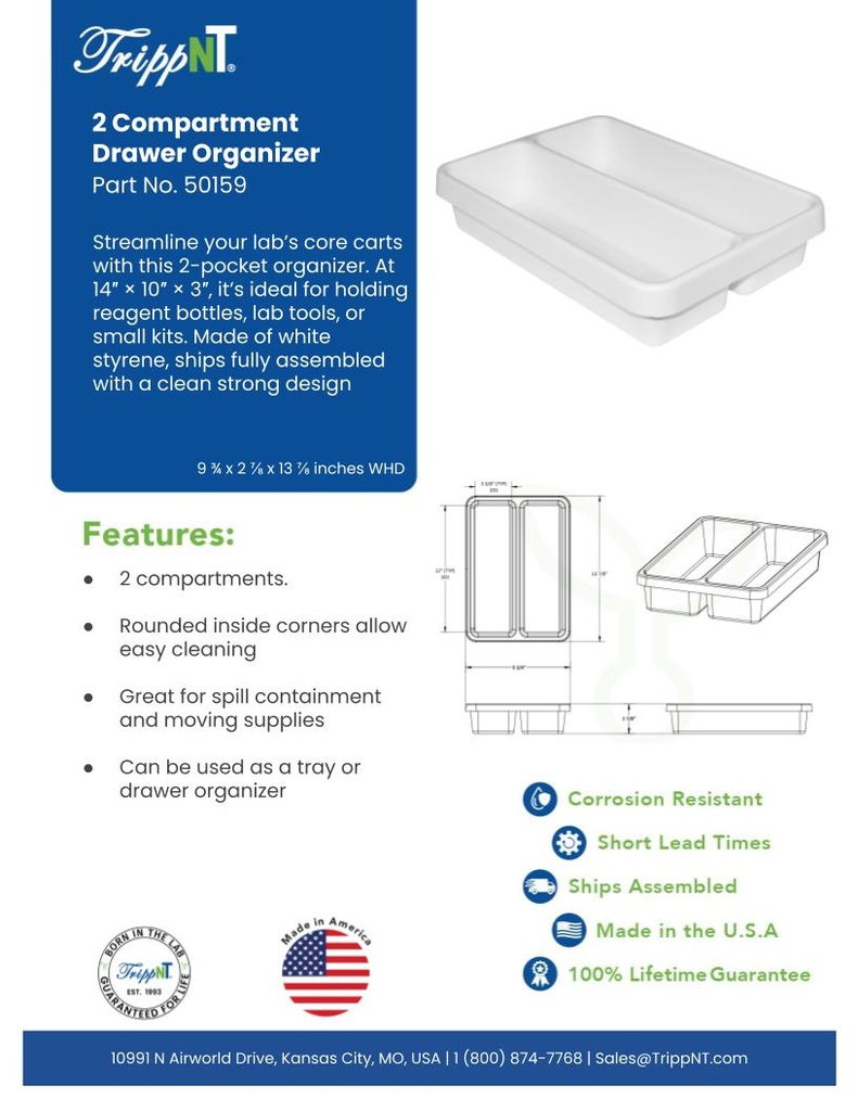 2 Pocket Drawer Organizer