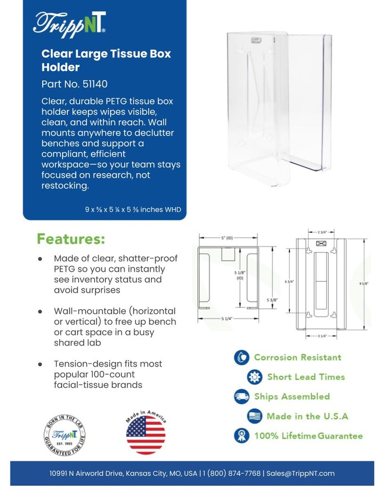 Large PETG Tissue Box Holder