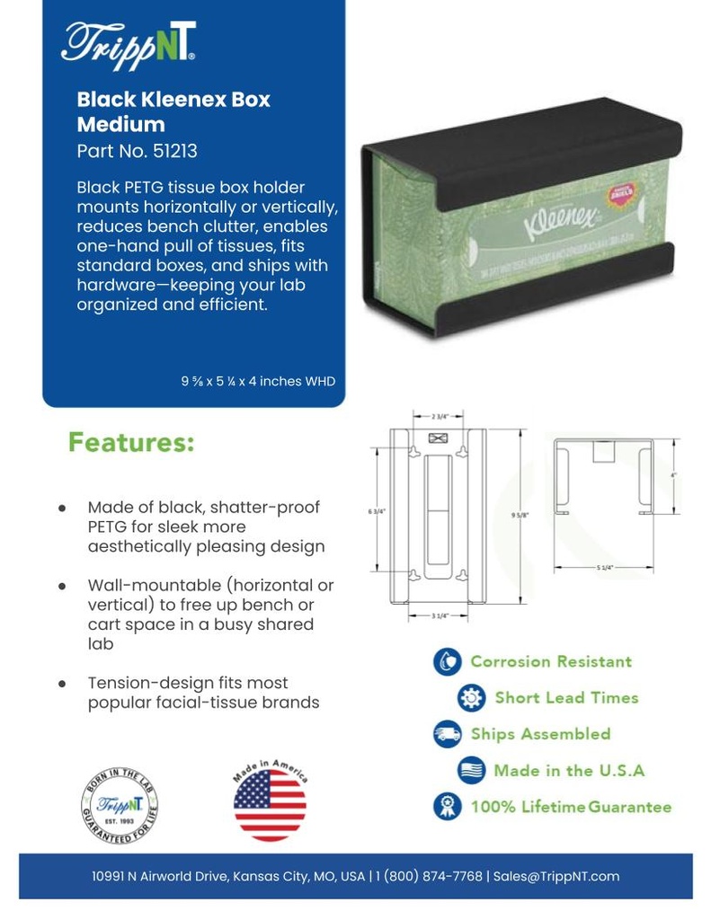 Black Medium Tissue Box Holder