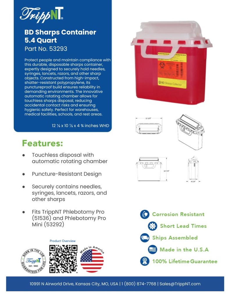 BD Sharps Container 5.4 Quart