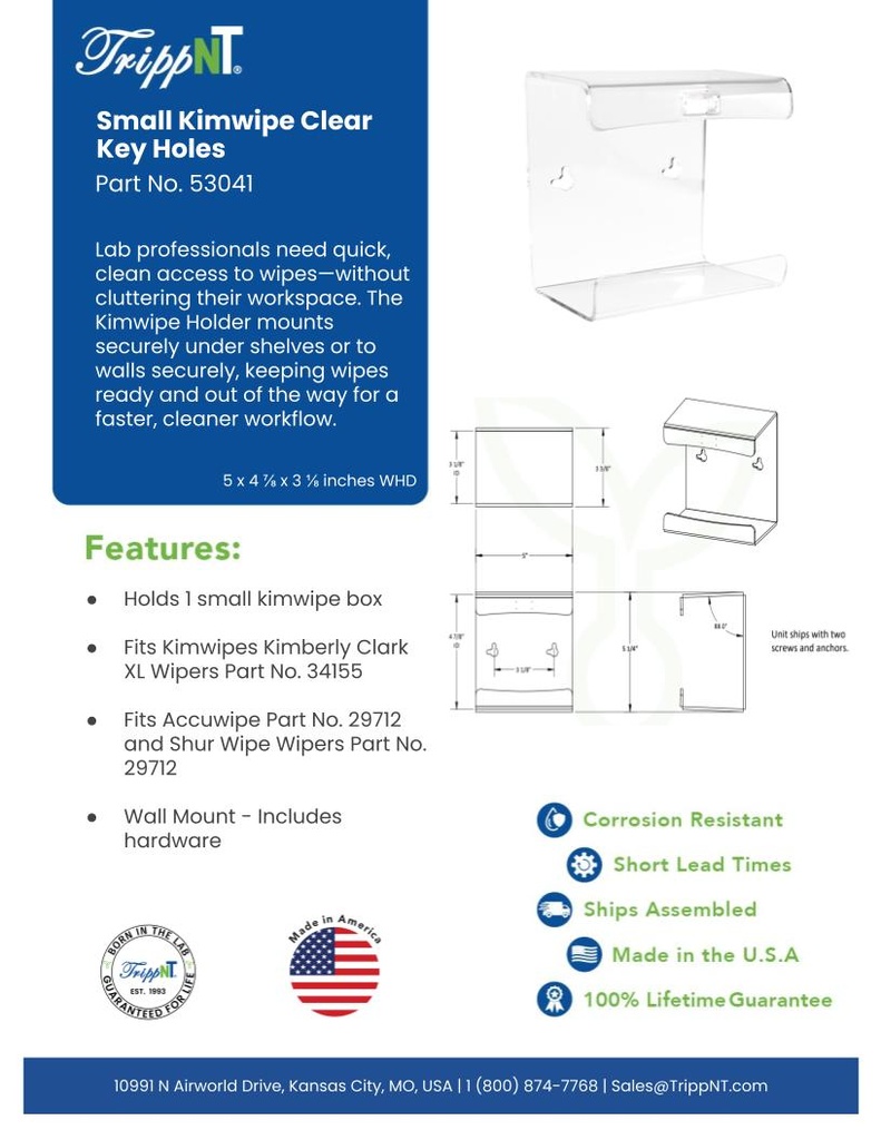 Small Clear Kimwipe Holder