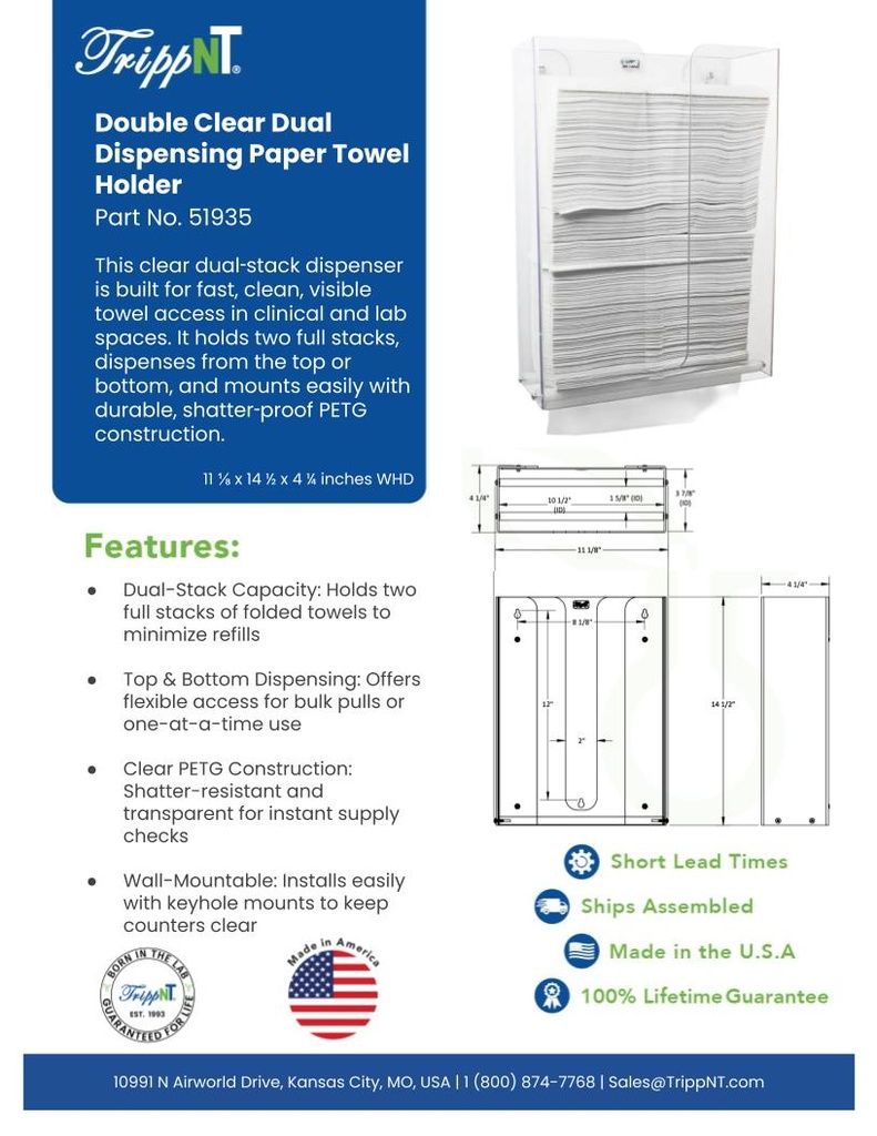 Double Clear Dual Dispensing Paper Towel Holder