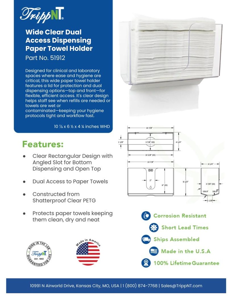 Wide Clear Dual Dispensing Paper Towel Holder