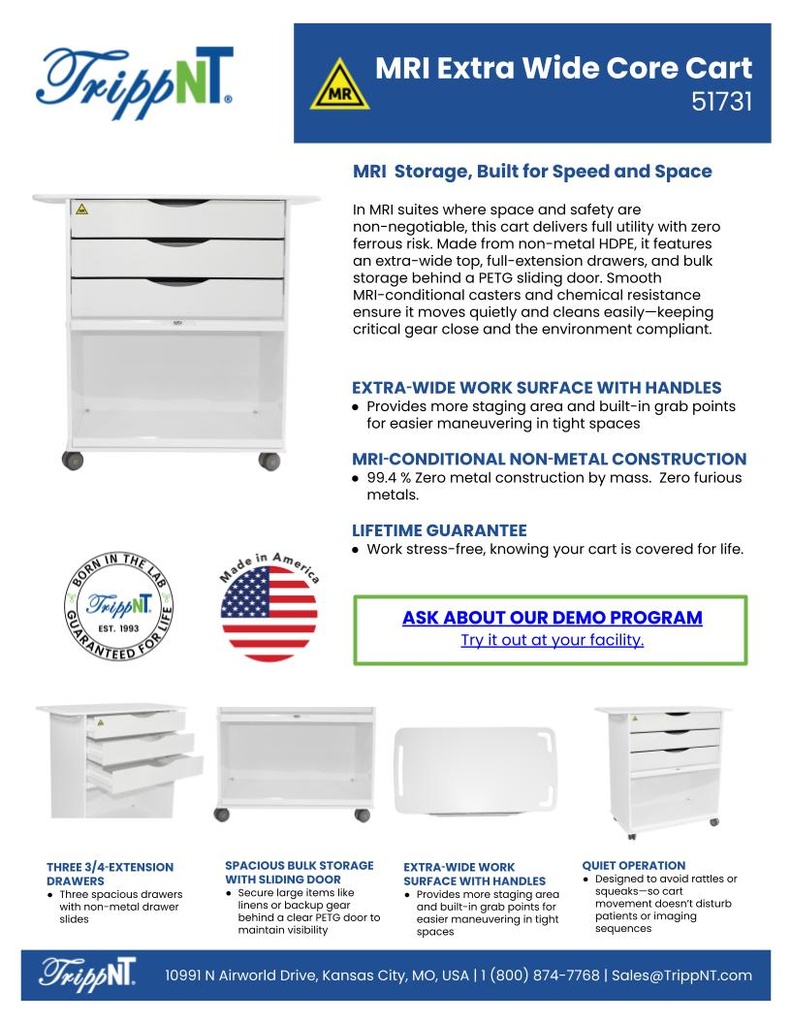 MRI Extra Wide Core Cart