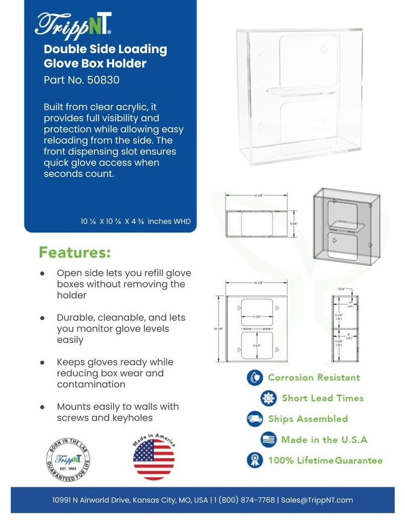 Double Side Loading Glove Box Holder