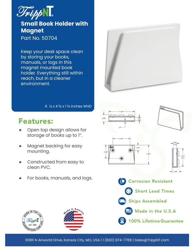 Small Book Holder with Magnet Mount