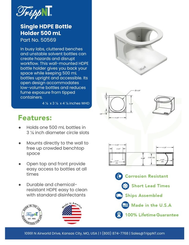 Single HDPE Bottle Holder 500mL