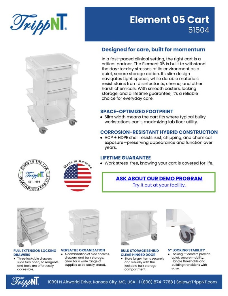 TrippNT Element 05 Medical Cart