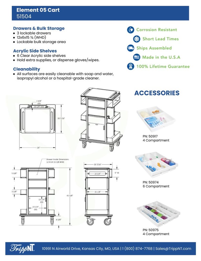 TrippNT Element 05 Medical Cart