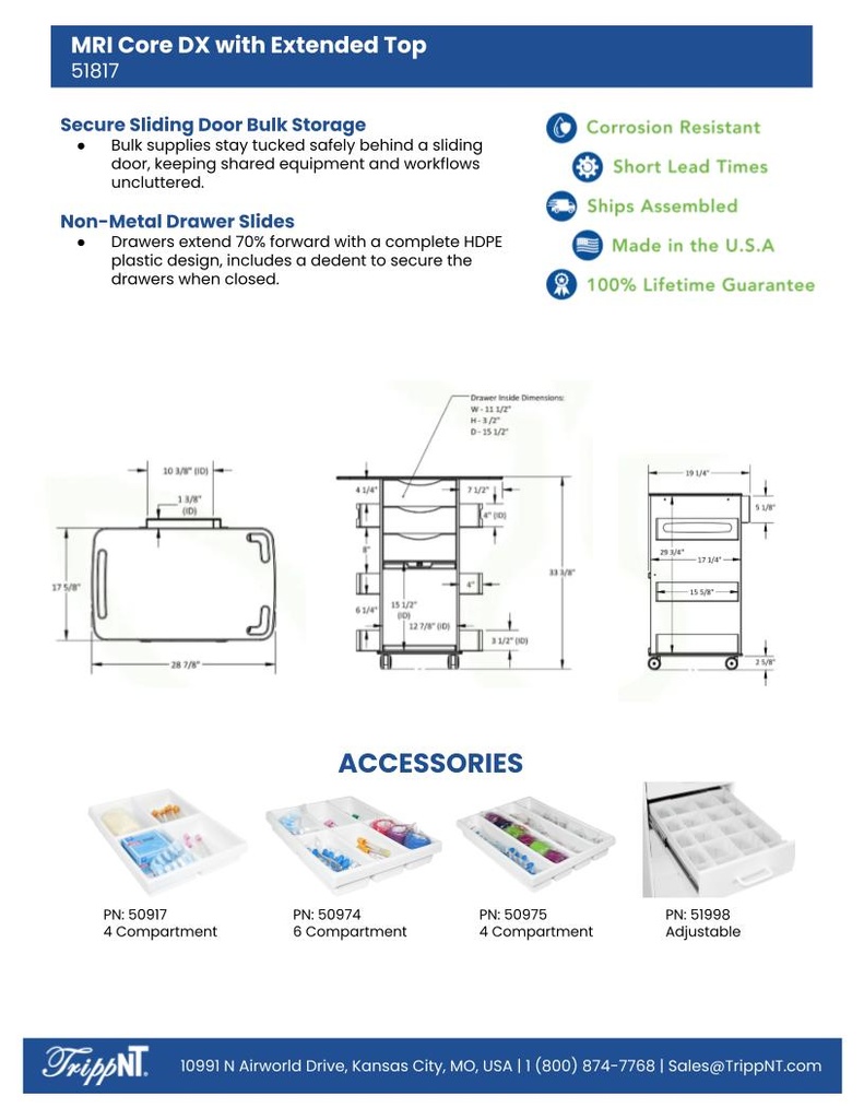 MRI Core DX Extend Top with Sliding Door