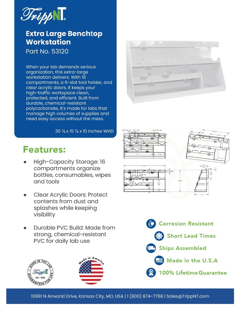 Extra Large Benchtop Workstation with Door