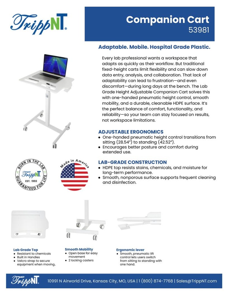 Height Adjustable Companion Cart