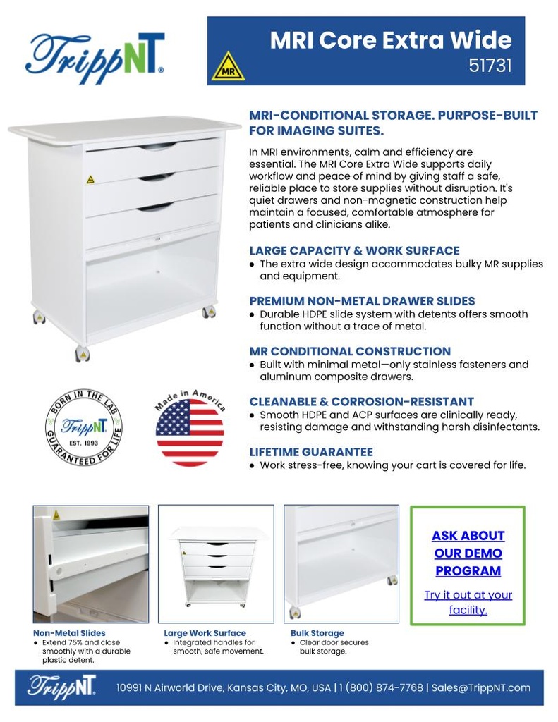 MRI Extra Wide Core Cart